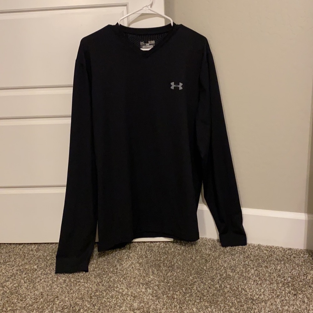 Under Armour Fitted V Neck Long Sleeve T Shirt